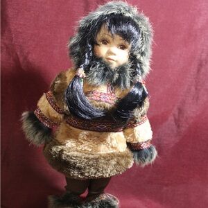 Alaskan Friends Eskimo Doll with stand